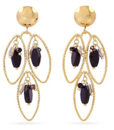 Pendientes largos petalos colgantes negro anartxy 1