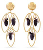 Pendientes largos petalos colgantes negro anartxy 1