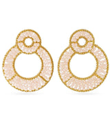 Pendientes largos solea flecos cristal beige anartxy 1