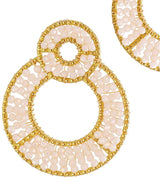 Pendientes largos solea flecos cristal beige anartxy 2