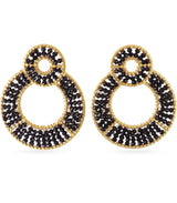 Pendientes largos solea flecos cristal negro anartxy 1