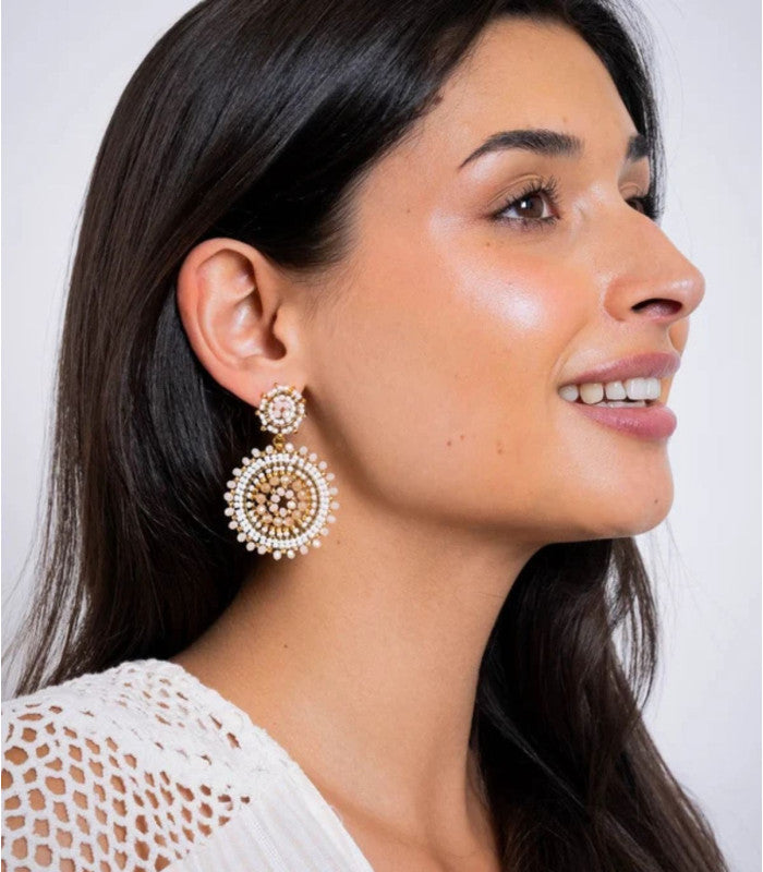 Pendientes largos solea vandala beige anartxy 2