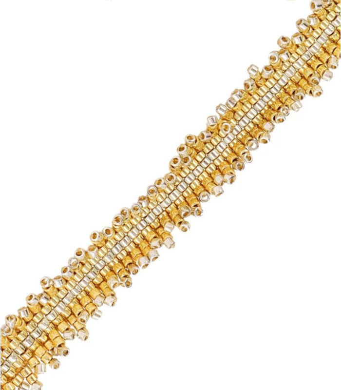 Pulsera ajustable miyuki banda dorado anartxy 2