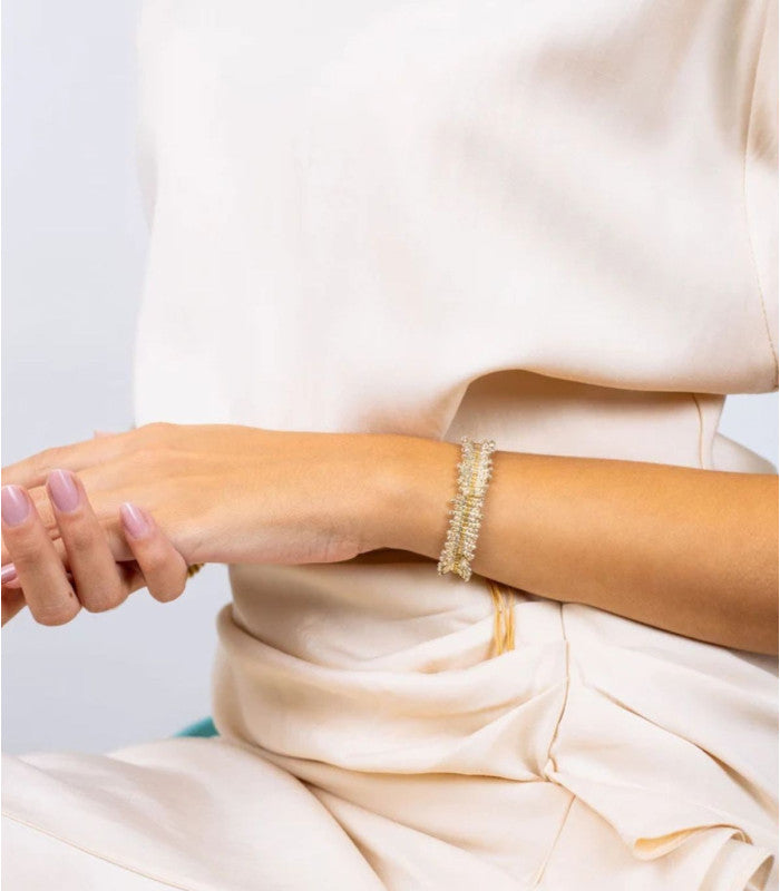 Pulsera ajustable miyuki banda plateado anartxy 1