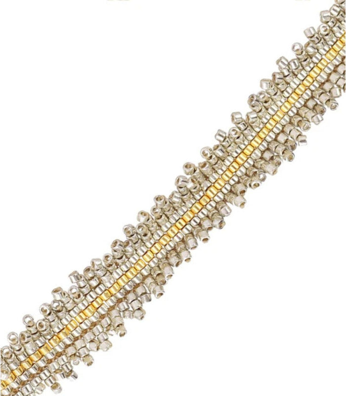 Pulsera ajustable miyuki banda plateado anartxy 2