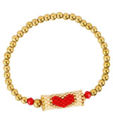 Pulsera elastica miyuki corazon beige anartxy 1