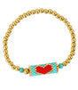 Pulsera elastica miyuki corazon turquesa anartxy 1
