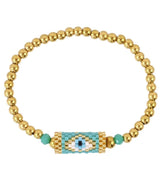 Pulsera elastica miyuki ojo turquesa anartxy 1