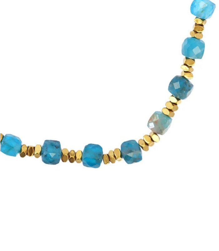 Pulsera elastica piedras facetadas turquesa anartxy 2
