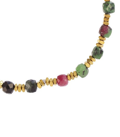 Pulsera elastica piedras facetadas verde anartxy 2