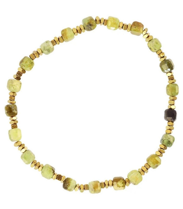 Pulsera elastica piedras facetadas verde claro anartxy 1