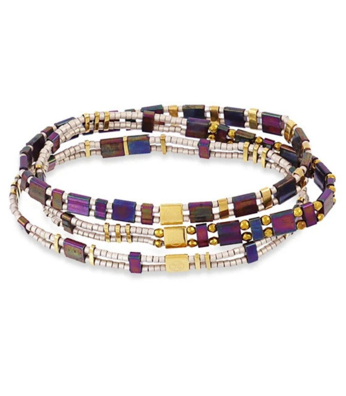 Pulsera miyuki triple cafe geometrica anartxy 1