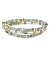 Pulsera miyuki triple verde geometrica anartxy 1