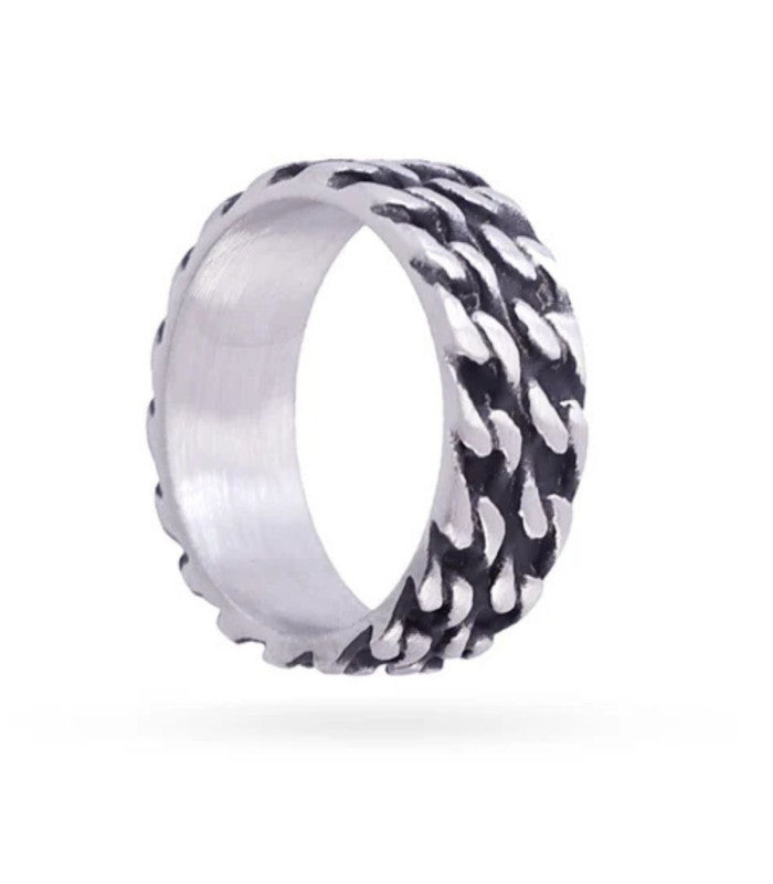 Anillo eslabones hombre plateado anartxy 1