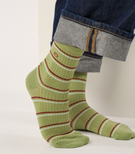 Calcetines mujer billy belt striped green 1