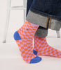 Calcetines mujer billy belt checked orange and purple 1