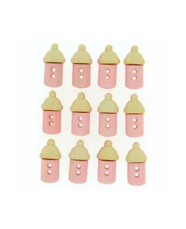 Botones SEW CUTE BABY BOTTLES -GIRL 12pc 1