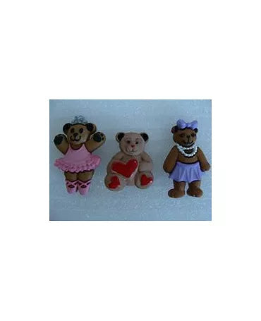Botones BUNCHES OF GIRL BEARS 3pc 1