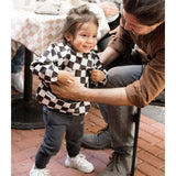 Babero impermeable c/mangas cuadros negro t-l tiny twinkle 2