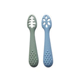 Primeros cubiertos silicona verde-azul chewies&more 1