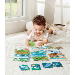Puzzle de emparejar familias de animales hape 2