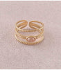 Anillo triple piedra natural ovalada cuarzo fresa bohm paris 1