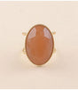 Anillo ancho piedra natural ovalada aventurina naranja bohm paris 1