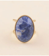 Anillo ancho piedra natural ovalada sodalite bohm paris 2