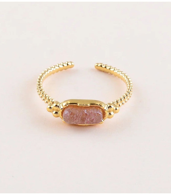 Anillo fino piedra natural nacre blanco bohm paris 1