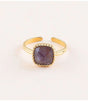 Anillo piedra natural cuadrada amatista bohm paris 1