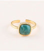 Anillo piedra natural cuadrada jaspe verde bohm paris 1