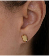 Pendientes redondos abombados dorado bohm paris 2
