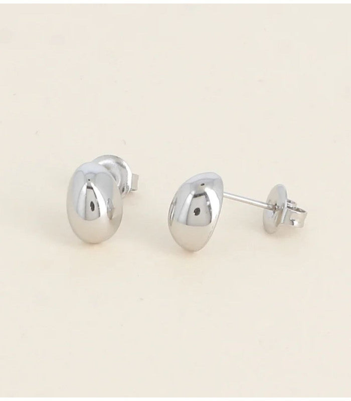 Pendientes ovalados abombados plateado bohm paris 1