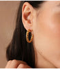 Aros delvane trenzados 3 cm dorado bohm paris 1