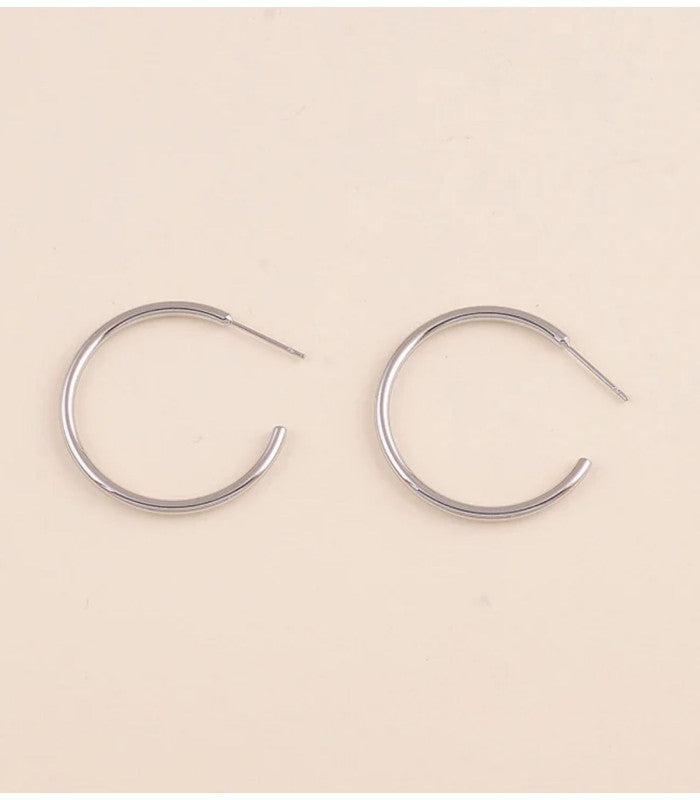 Aros clasicos 3 cm plateado bohm paris 1