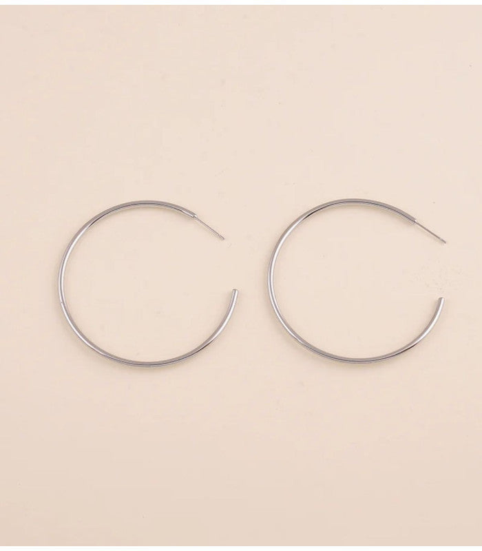 Aros clasicos 5 cm plateado bohm paris 1