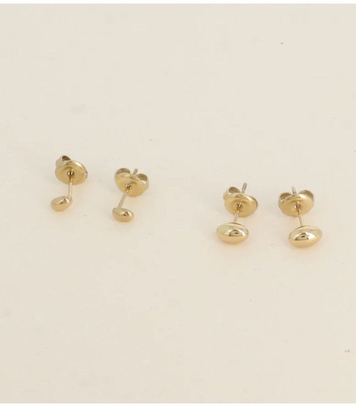 Pack 2 pares pendientes ovalados dorado bohm paris 1