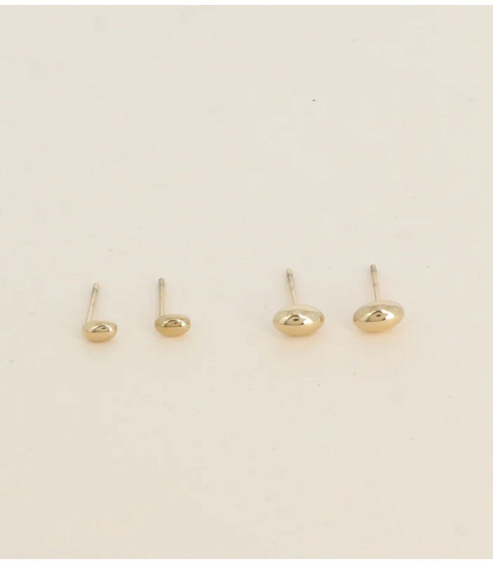 Pack 2 pares pendientes ovalados dorado bohm paris 2