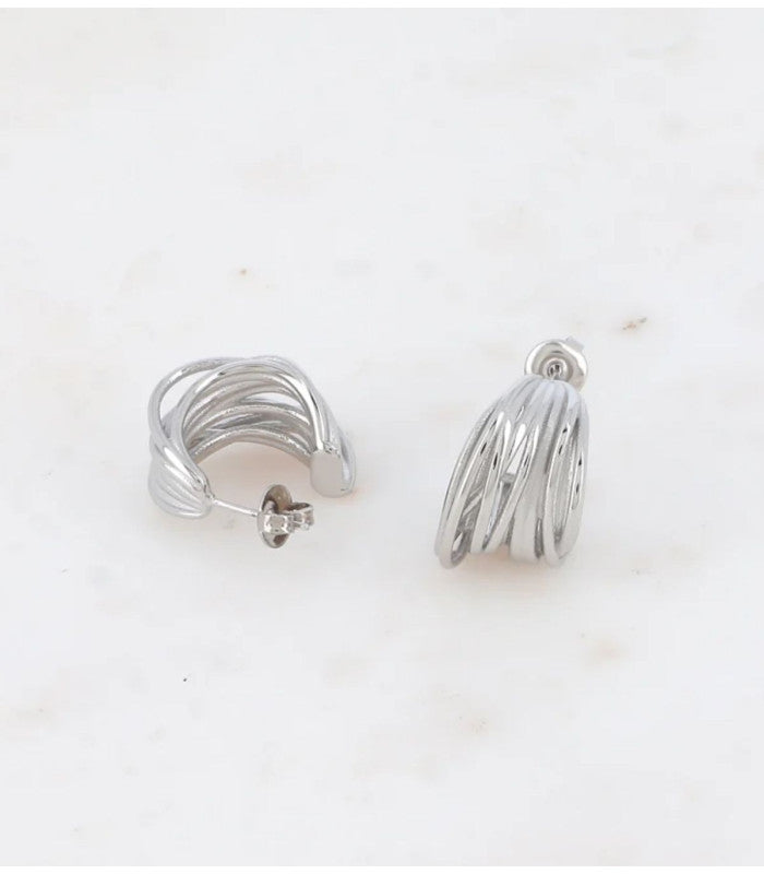 Aros efecto lianas 20 mm plateado bohm paris 1