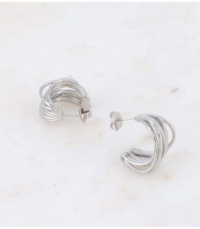 Aros efecto lianas 20 mm plateado bohm paris 2