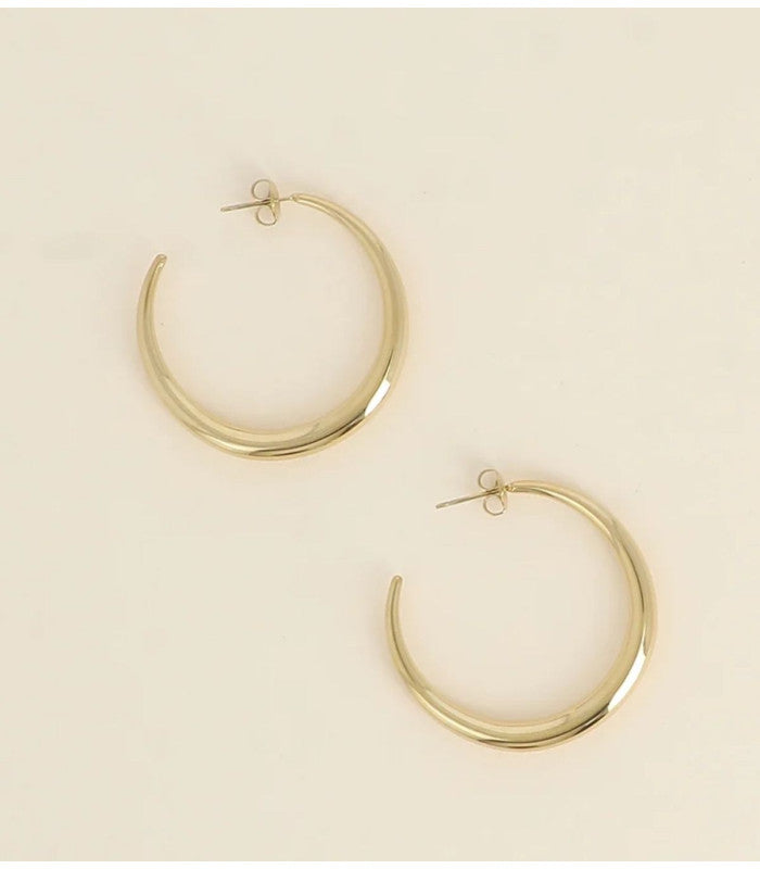 Aros media luna lisos 4 cm dorado bohm paris 1