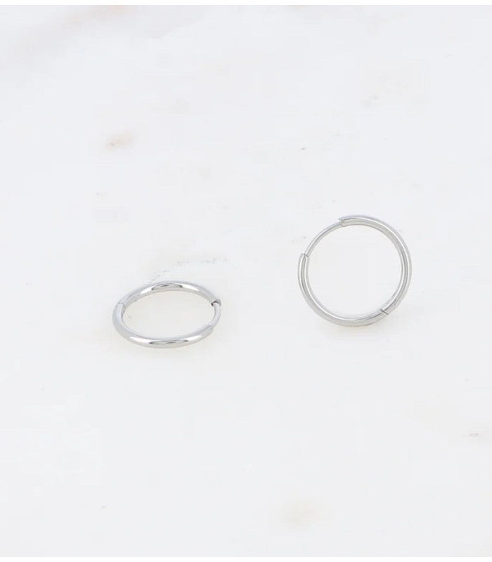 Mini aros finos 12,5 mm plateado bohm paris 1