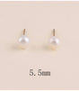 Pendientes perla agua dulce 5,5 mm dorado bohm paris 1
