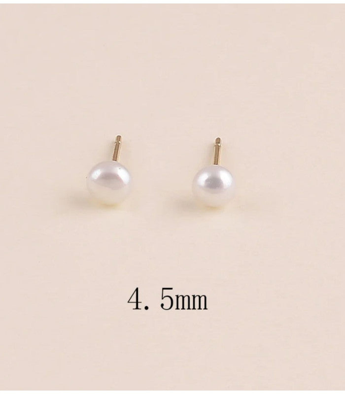 Pendientes perla agua dulce 4,5 mm dorado bohm paris 1