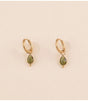 Mini aros cristal gota verde oscuro bohm paris 1