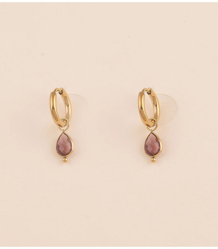 Mini aros cristal gota burdeos bohm paris 1