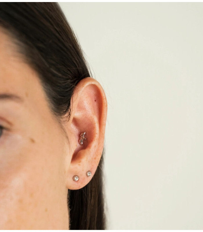 Pack 2 pares pendientes iris circonitas dorado blanco bohm paris 2