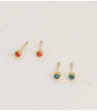 Pack 2 pares pendientes iris circonitas dorado naranja verde bohm paris 1