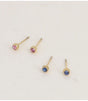 Pack 2 pares pendientes iris circonitas dorado rosa azul bohm paris 1