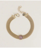 Pulsera 4 cadenas piedra natural amatista bohm paris 1